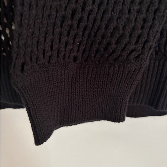 Quince Black Crochet Knit Sweater - Picture 4 of 6
